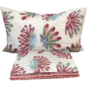 COMPLETO LENZUOLA MATRIMONIALE INDIANA ROSA