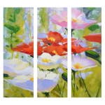 QUADRO DIPINTO FIORI COLORATI 30X90