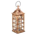 LANTERNA LEGNO MARRONE CM 14X14H27/30