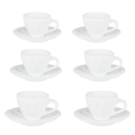 SET 12PZ TAZZINE E PIATTO CAFFE AMLETO BIANCO