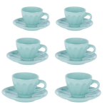 SET 12PZ TAZZINE E PIATTO CAFFE AMLETO AZZURRO