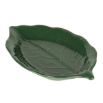 PIATTO VELVET VERDE SCURO FOGLIA CM31X19 