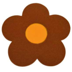 SOTTOPIATTO FIORE NOCE/ARANCIO CM. 38