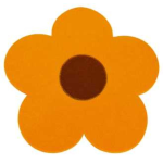 SOTTOPIATTO FIORE ARANCIO/NOCE CM. 38