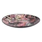 PIATTO DECORATIVO FIORE ROSA PORCELLANA D35