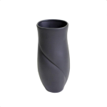 VASO CERAMICA PETALO NERO OPACO 17X16H 36,5