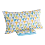 COMPLETO LENZUOLA MATRIMONIALE TRIANGOLIS AZZURRO 