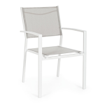SEDIA CON BRACCIOLI HILDE BIANCO CLOUD LD30 