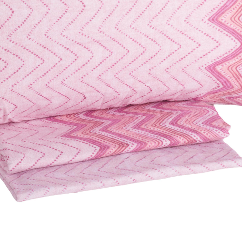COMPLETO LENZUOLA PIAZZA E MEZZA FLANELLA CHEVRON PINK