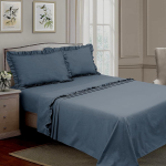 COMPLETO LENZUOLA MATRIMONIALE FRILL BLU