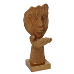 STATUA RESINA BUSTO ORO CM 8X8 H27 