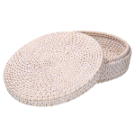 SCATOLA RATTAN ALGARVE TONDO 30X10 BIANCO 