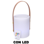 LAMPADA LED CON CASSA BLUETOOTH TONDO BIANCO 16X20