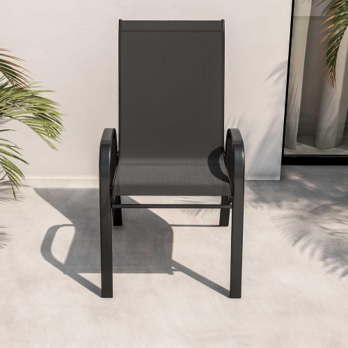 SEDIA CON BRACCIOLI MENFI NERO 