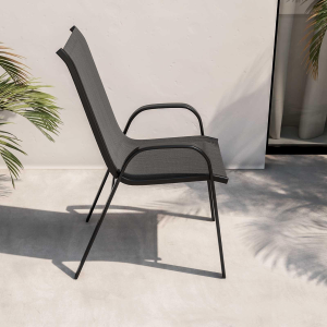 SEDIA CON BRACCIOLI MENFI NERO 