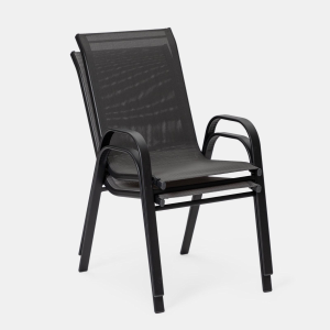 SEDIA CON BRACCIOLI MENFI NERO 