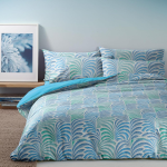COMPLETO LENZUOLA LETTO SINGOLO BASSETTI FOUNTAIN AZZURRO