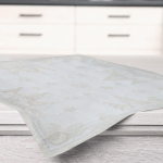 CENTROTAVOLA TOVAGLIA NATALIZIA JACQUARD LUREX CARL GHIACCIO