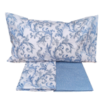 COMPLETO LENZUOLA LETTO SINGOLO FLANELLA CLASSIC BLU
