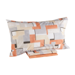 COMPLETO LENZUOLA LETTO FRANCESE BLOCK PERCALLE ZUCCA