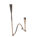 PORTA CANDELE METALLO 2 POSTI ORO 20 X 33