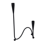 PORTA CANDELE METALLO 2 POSTI NERO 20 X 33