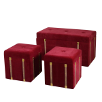 BAULE CON 2 POUF BORDEAUX