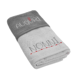 SET ASCIUGAMANO E OSPITE SPUGNA RICAMATI AUGURI NONNI GRIGIO