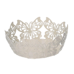 CESTINO DECORATIVO BIANCO: DESIGN ELEGANTE A TEMA FARFALLE PER ARREDI RAFFINATI