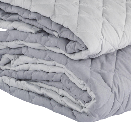 COPRILETTO TRAPUNTATO MATRIMONIALE IN COLORS ANTRACITE/PERLA