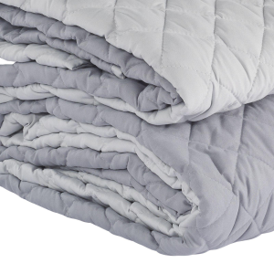 COPRILETTO TRAPUNTATO MATRIMONIALE IN COLORS ANTRACITE/PERLA