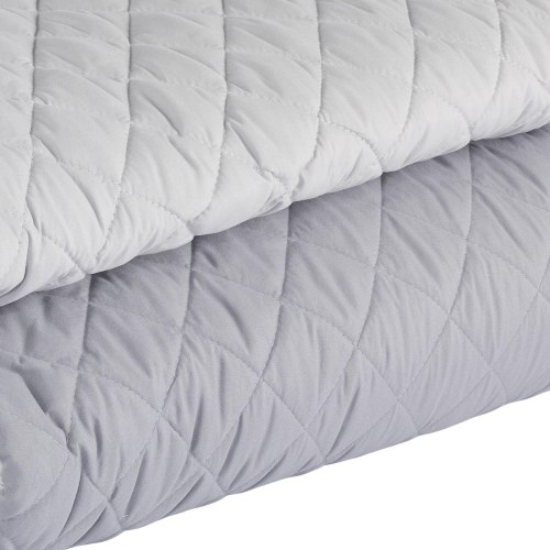 COPRILETTO TRAPUNTATO MATRIMONIALE IN COLORS ANTRACITE/PERLA