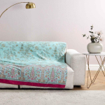 TELO ARREDO 350X270 BASSETTI GRANFOULARD INDIAN ROSES TURCHESE