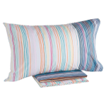 COMPLETO LENZUOLA LETTO SINGOLO RAIMBOW PERCALLE BLU