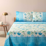 COMPLETO LENZUOLA MATRIMONIALE BASSETTI CASABLANCA CELESTE