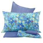 COMPLETO LENZUOLA LETTO SINGOLO BASSETTI EASY FLOWER AZZURRO