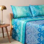 COMPLETO LENZUOLA MATRIMONIALE BASSETTI KERALA BLU