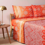 COMPLETO LENZUOLA MATRIMONIALE BASSETTI KERALA ARANCIO