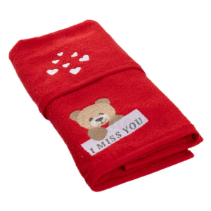 ASCIUGAMANI SPUGNA RICAMATI I MISS YOU 