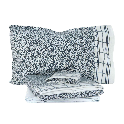 COMPLETO LENZUOLA MATRIMONIALE FLANELLA JANINE BLU