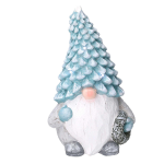 GNOMO RESINA AZZURRO SEDUTO CON LED CM 21,5X36,5