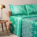 COMPLETO LENZUOLA MATRIMONIALE BASSETTI KERALA SMERALDO