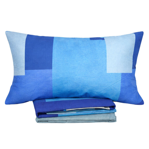 COMPLETO LENZUOLA UNA PIAZZA E MEZZA BASSETTI BRICK WALL BLU