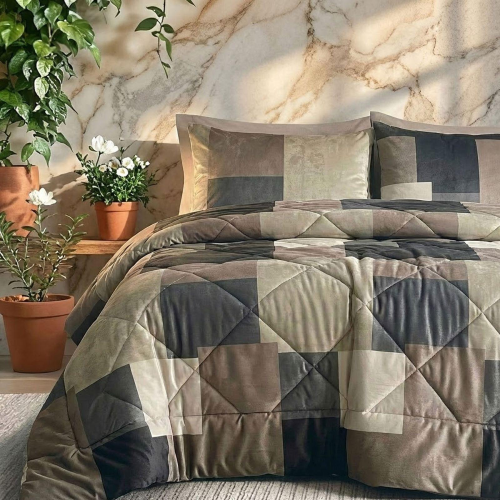 COMPLETO LENZUOLA MATRIMONIALE BASSETTI BRICK WALL BEIGE