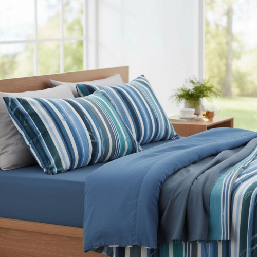 COMPLETO LENZUOLA MATRIMONIALE BASSETTI GROVE BLU