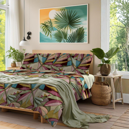 COPRILETTO TRAPUNTATO UNA PIAZZA E MEZZA STYLE FLOOV ROSA