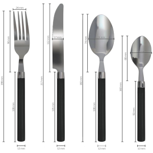 SERVIZIO 24 PEZZI POSATE KILKENNY NERO