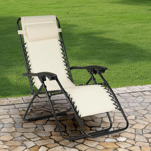 SEDIA PIEGHEVOLE RECLINABILE ZERO GRAVITA' BEIGE 