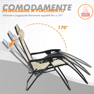 SEDIA PIEGHEVOLE RECLINABILE ZERO GRAVITA' BEIGE 