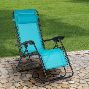 SEDIA PIEGHEVOLE RECLINABILE ZERO GRAVITA' PETROLIO